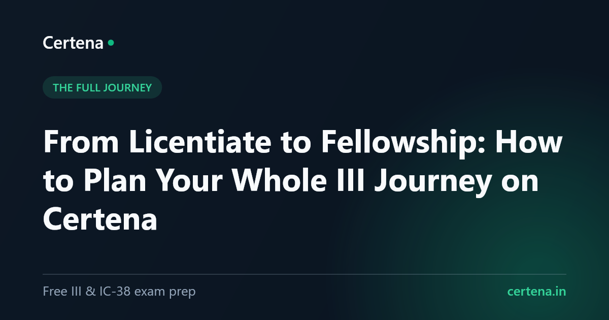 From Licentiate to Fellowship: How to Plan Your Whole III Journey on Certena